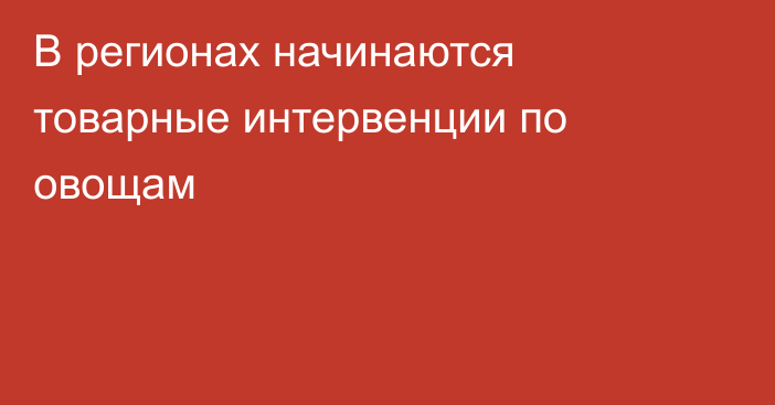 В регионах начинаются товарные интервенции по овощам