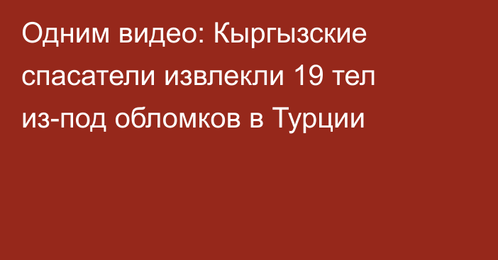 Одним видео: Кыргызские спасатели извлекли 19 тел из-под обломков в Турции