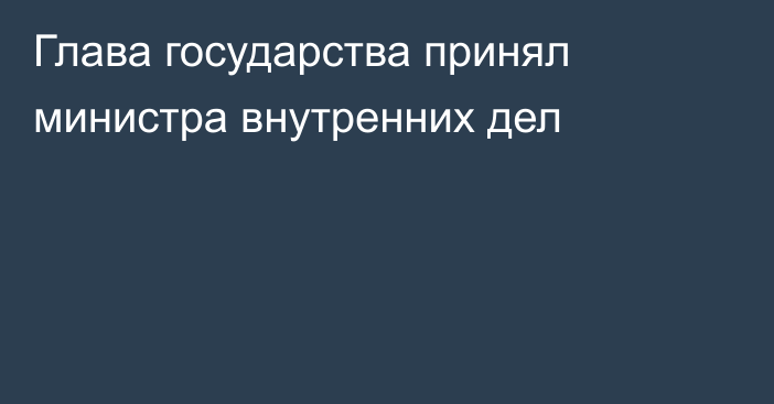 Глава государства принял министра внутренних дел