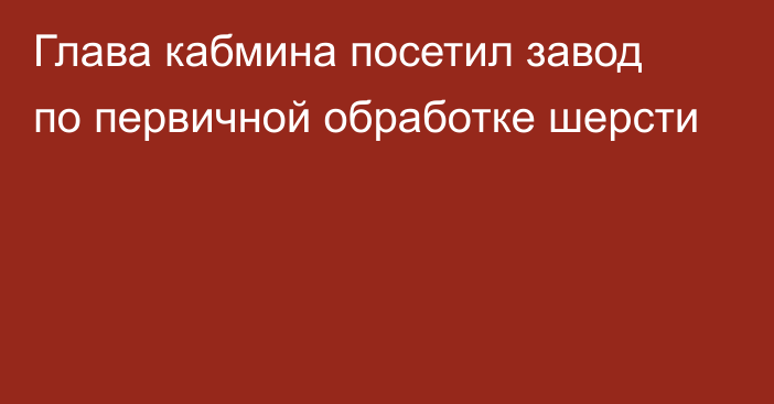 Глава кабмина посетил завод по первичной обработке шерсти