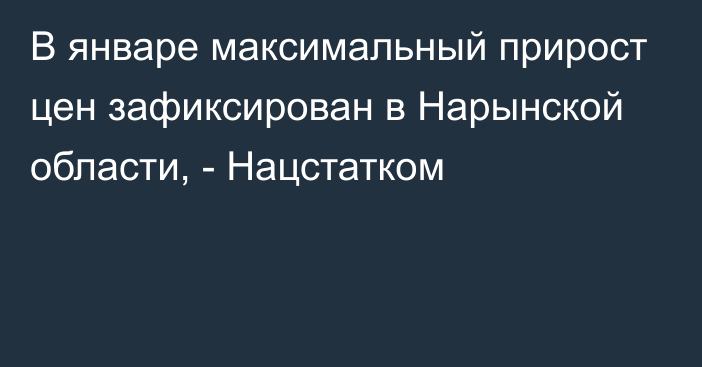 В январе максимальный прирост цен зафиксирован в Нарынской области, - Нацстатком