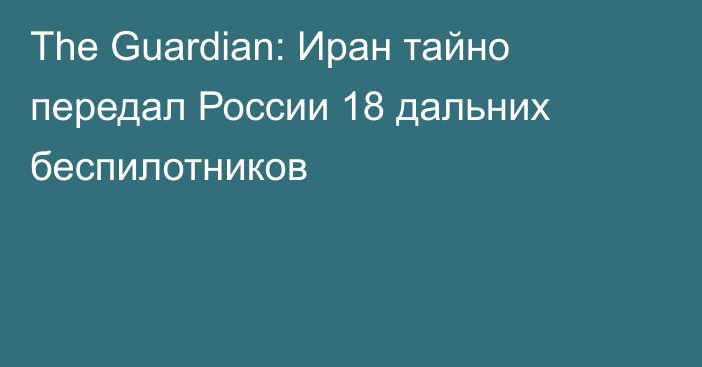 The Guardian: Иран тайно передал России 18 дальних беспилотников