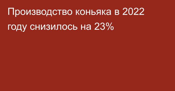 Производство коньяка в 2022 году снизилось на 23%