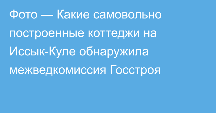 Фото — Какие самовольно построенные коттеджи на Иссык-Куле обнаружила межведкомиссия Госстроя