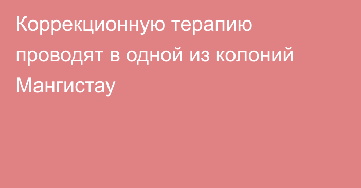 Коррекционную терапию проводят в одной из колоний Мангистау