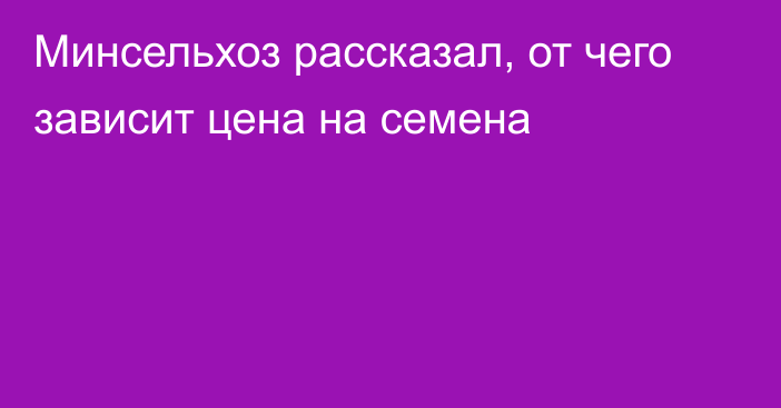 Минсельхоз рассказал, от чего зависит цена на семена