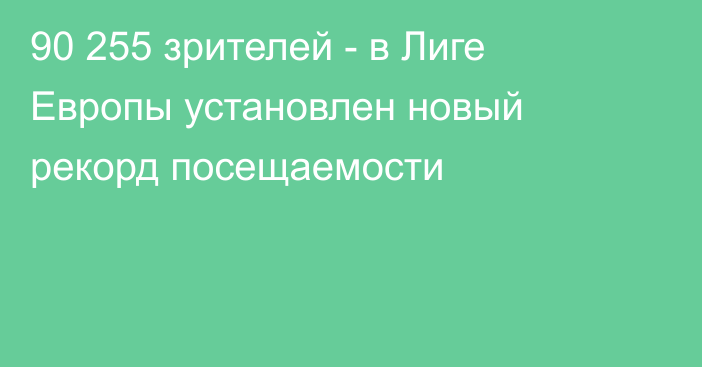 90 255 зрителей - в Лиге Европы установлен новый рекорд посещаемости