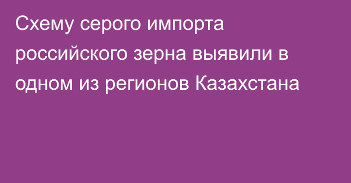 Схему серого импорта российского зерна выявили в одном из регионов Казахстана