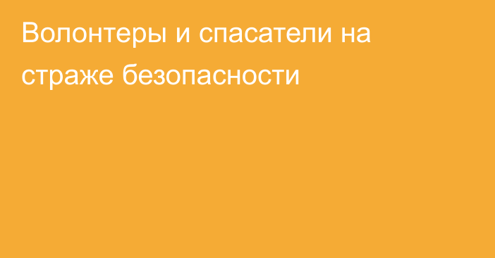 Волонтеры и спасатели на страже безопасности