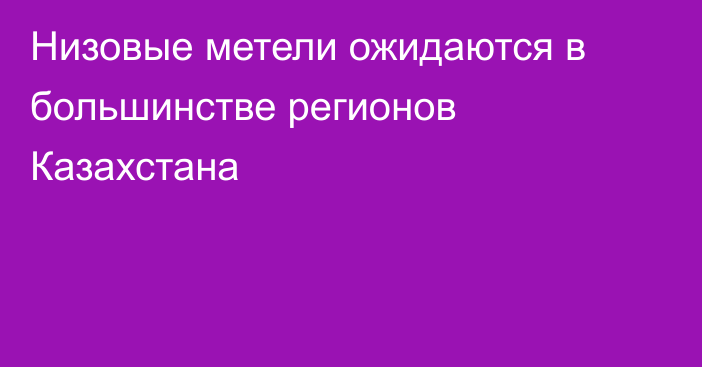 Низовые метели ожидаются в большинстве регионов Казахстана