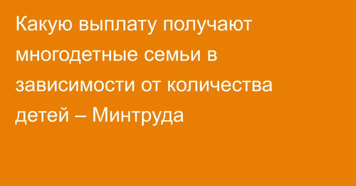 Какую выплату получают многодетные семьи в зависимости от количества детей – Минтруда