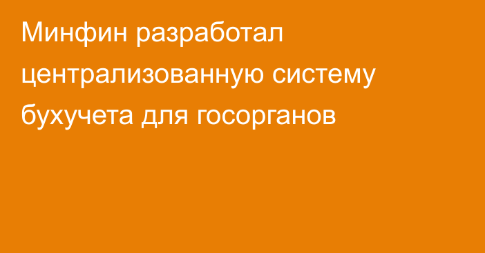 Минфин разработал централизованную систему бухучета для госорганов