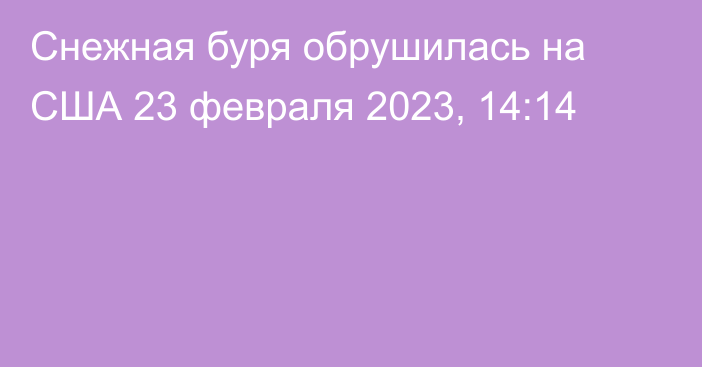 Снежная буря обрушилась на США
                23 февраля 2023, 14:14