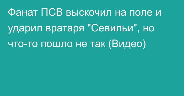 Фанат ПСВ выскочил на поле и ударил вратаря 