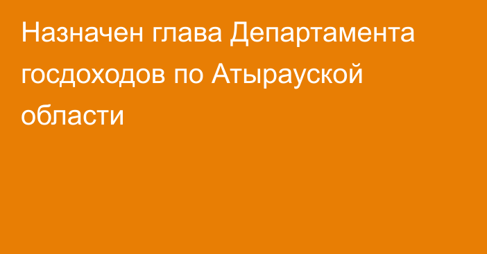 Назначен глава Департамента госдоходов по Атырауской области