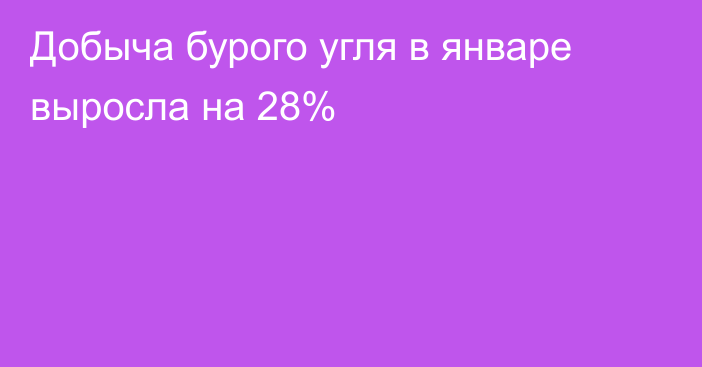 Добыча бурого угля в январе выросла на 28%