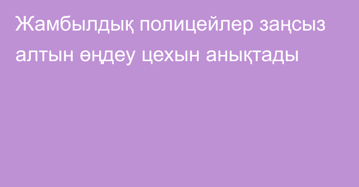 Жамбылдық полицейлер заңсыз алтын өңдеу цехын анықтады