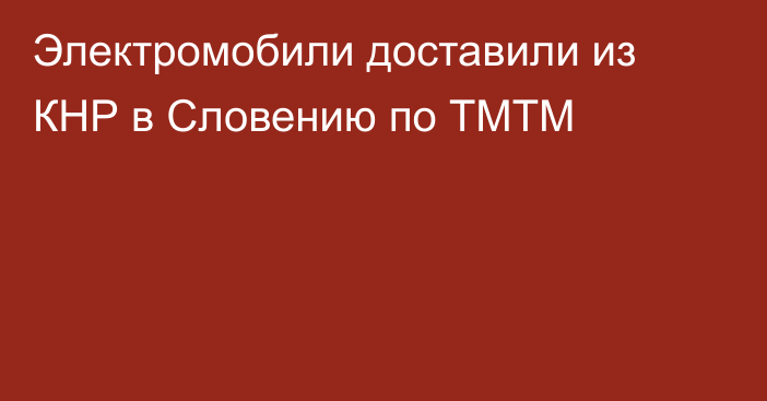 Электромобили доставили из КНР в Словению по ТМТМ