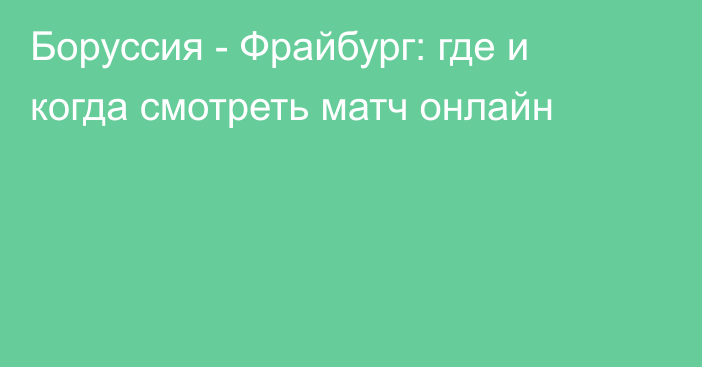 Боруссия -  Фрайбург: где и когда смотреть матч онлайн