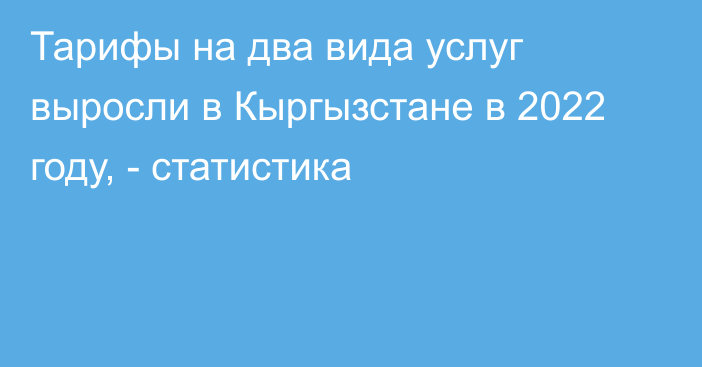 Тарифы на два вида услуг выросли в Кыргызстане в 2022 году, - статистика