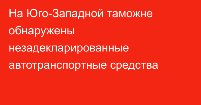 На Юго-Западной таможне обнаружены незадекларированные автотранспортные средства