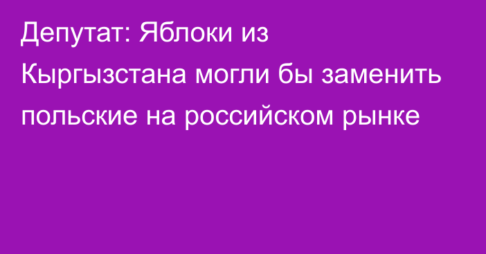 Депутат: Яблоки из Кыргызстана могли бы заменить польские на российском рынке