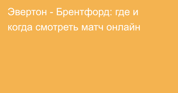 Эвертон -  Брентфорд: где и когда смотреть матч онлайн