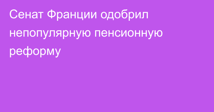 Сенат Франции одобрил непопулярную пенсионную реформу