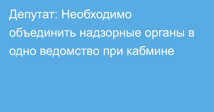 Депутат: Необходимо объединить надзорные органы в одно ведомство при кабмине