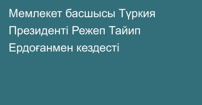 Мемлекет басшысы Түркия Президенті Режеп Тайип Ердоғанмен кездесті