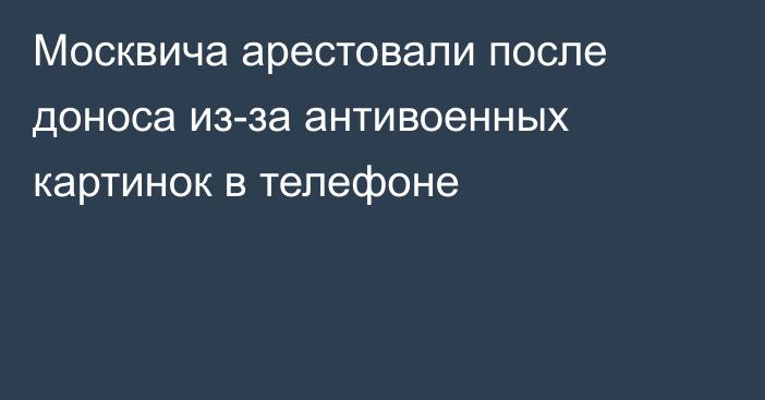 Москвича арестовали после доноса из-за антивоенных картинок в телефоне