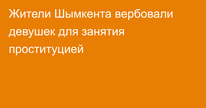 Жители Шымкента вербовали девушек для занятия проституцией