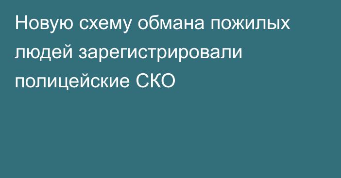 Новую схему обмана пожилых людей зарегистрировали полицейские СКО