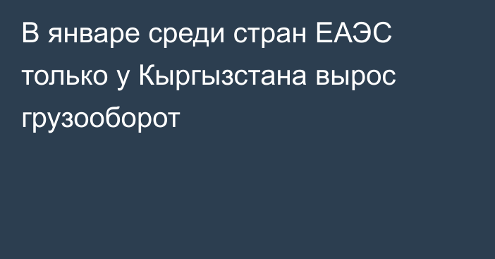 В январе среди стран ЕАЭС только у Кыргызстана вырос грузооборот