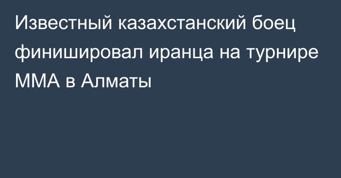 Известный казахстанский боец финишировал иранца на турнире ММА в Алматы