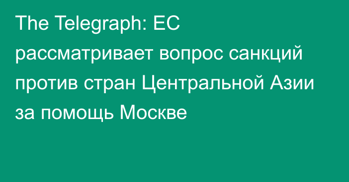 The Telegraph: ЕС рассматривает вопрос санкций против стран Центральной Азии за помощь Москве