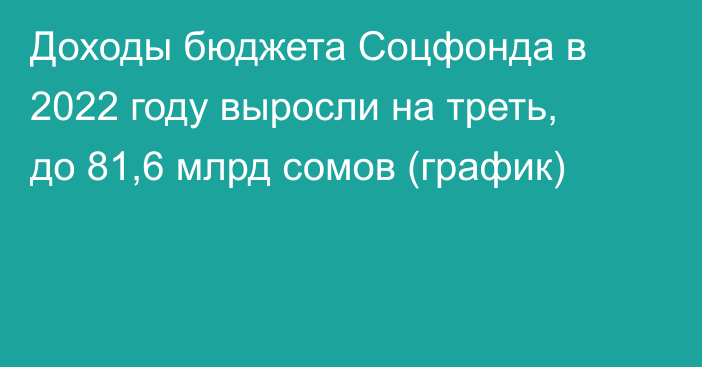 Доходы бюджета Соцфонда в 2022 году выросли на треть, до 81,6 млрд сомов (график)