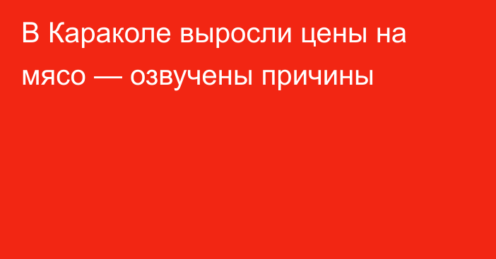 В Караколе выросли цены на мясо — озвучены причины