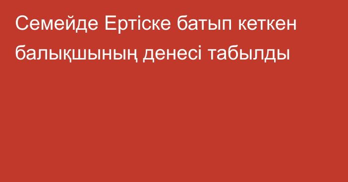 Семейде Ертіске батып кеткен балықшының денесі табылды