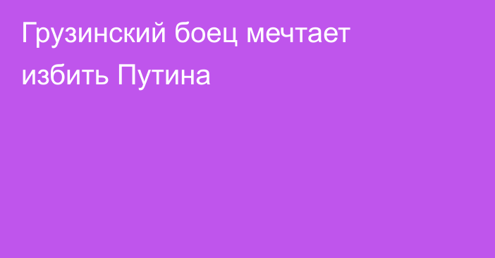 Грузинский боец мечтает избить Путина