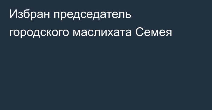 Избран председатель городского маслихата Семея