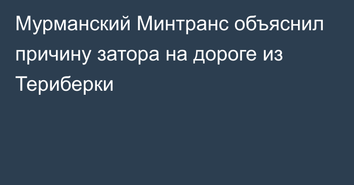 Мурманский Минтранс объяснил причину затора на дороге из Териберки