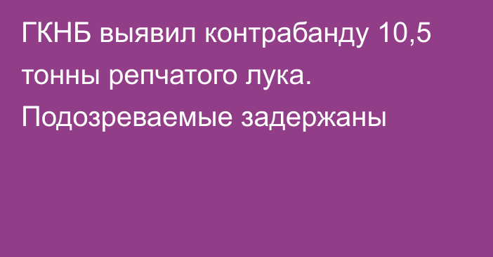 ГКНБ выявил контрабанду 10,5 тонны репчатого лука. Подозреваемые задержаны