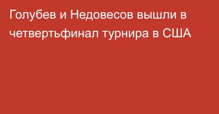 Голубев и Недовесов вышли в четвертьфинал турнира в США