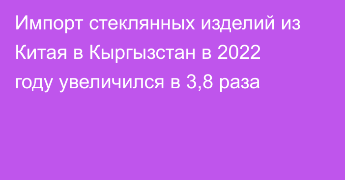 Импорт стеклянных изделий из Китая в Кыргызстан в 2022 году увеличился в 3,8 раза