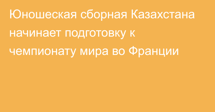 Юношеская сборная Казахстана начинает подготовку к чемпионату мира во Франции