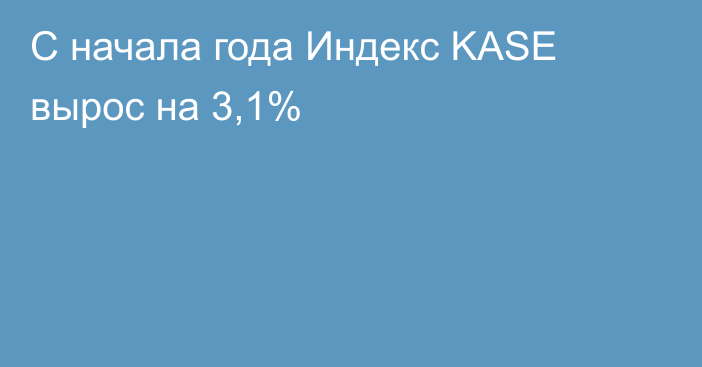 С начала года Индекс KASE вырос на 3,1%