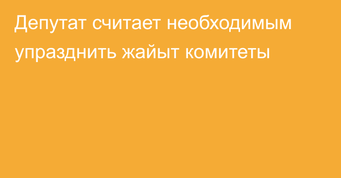 Депутат считает необходимым упразднить жайыт комитеты