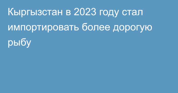 Кыргызстан в 2023 году стал импортировать более дорогую рыбу