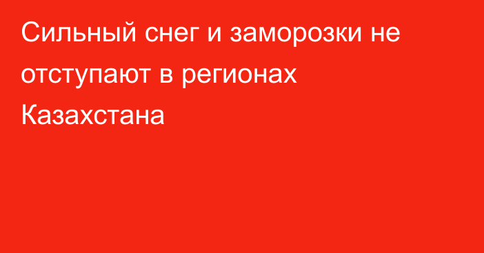 Сильный снег и заморозки не отступают в регионах Казахстана